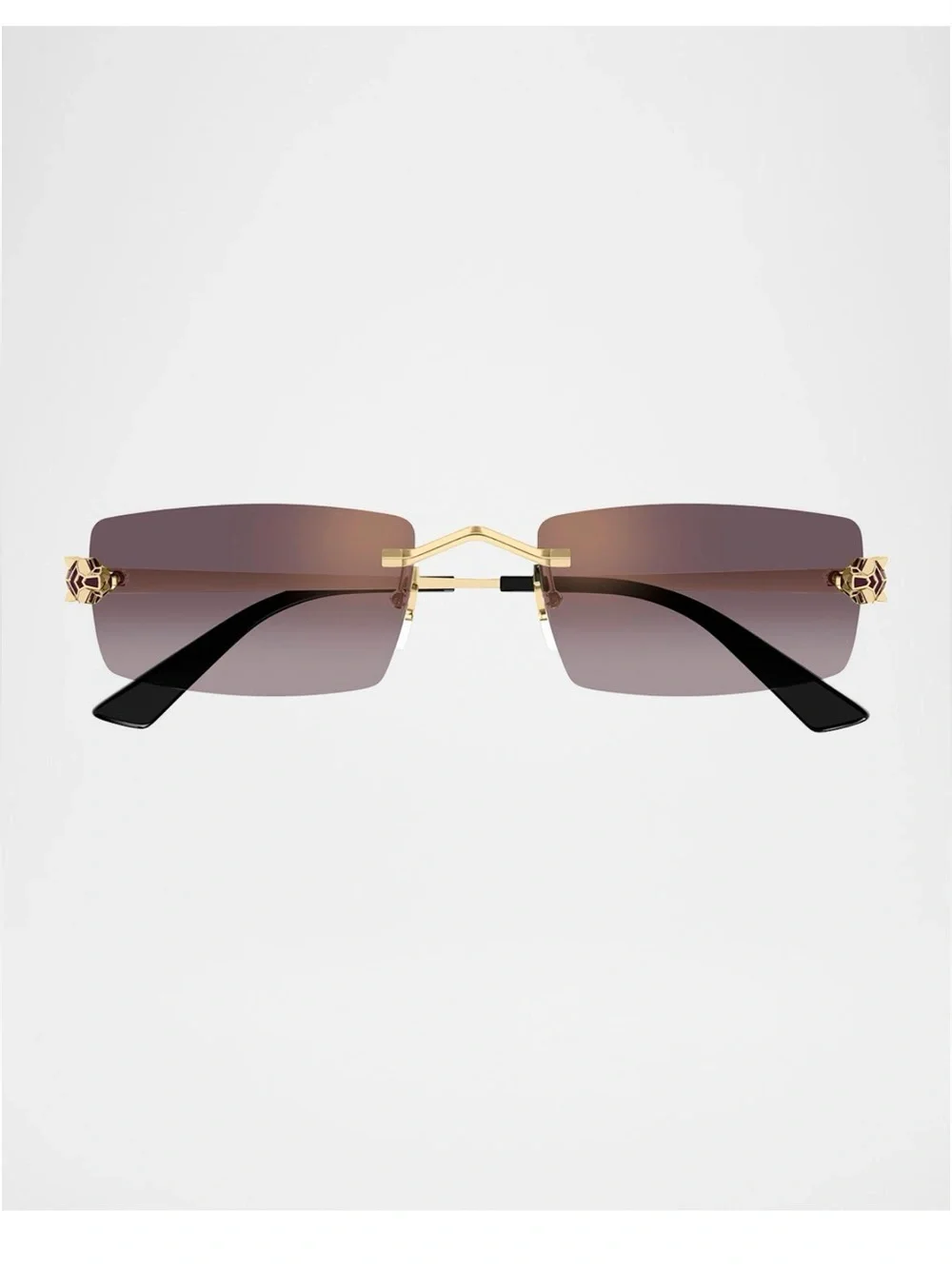 Cartier panthere Rimless Rectangular metal sunglasses